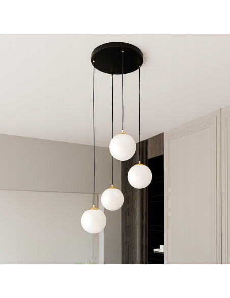 Luksusowy żyrandol ROYAL w złotej oprawie z regulacją, eleganckie oświetlenie do salonu i jadalni