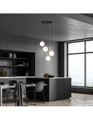 Luksusowy żyrandol ROYAL w złotej oprawie z regulacją, eleganckie oświetlenie do salonu i jadalni