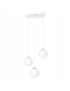 Lampa sufitowa ROYAL 3-punktowa z regulacją wysokości, białe szkło, złote detale - nowoczesne oświetlenie do wnętrz 2