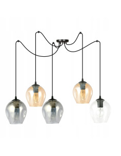 Nowoczesna lampa wisząca LEVEL w stylu pająka - regulowana wysokość, 5 punktów świetlnych, dostępna w 4 kolorach