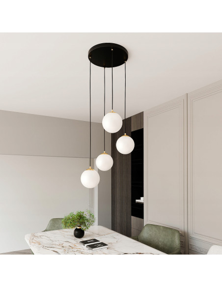 Luksusowy żyrandol ROYAL w złotej oprawie z regulacją, eleganckie oświetlenie do salonu i jadalni