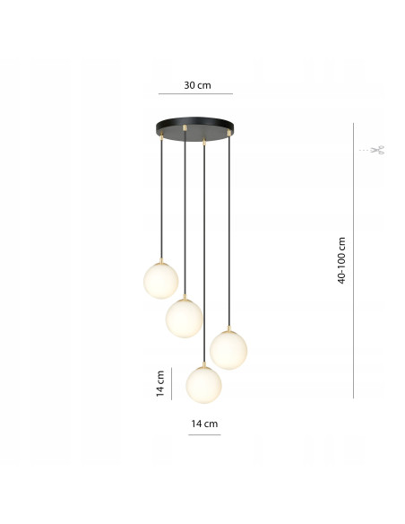 Luksusowy żyrandol ROYAL w złotej oprawie z regulacją, eleganckie oświetlenie do salonu i jadalni