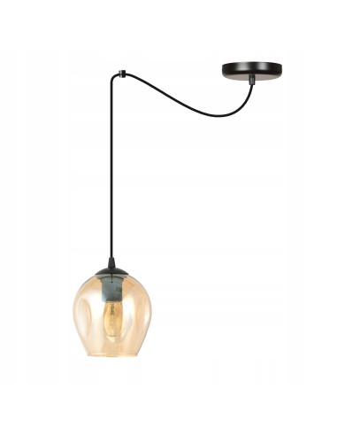 Lampa wisząca LEVEL z odwróconym kloszem ze złotego szkła – nowoczesny design dla eleganckich wnętrz