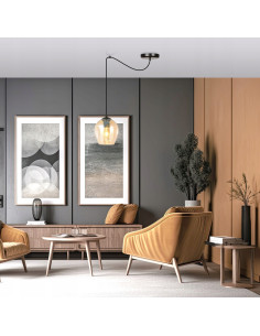 Lampa wisząca LEVEL z odwróconym kloszem ze złotego szkła – nowoczesny design dla eleganckich wnętrz 2