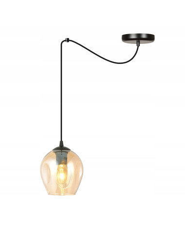 Lampa wisząca LEVEL z odwróconym kloszem ze złotego szkła – nowoczesny design dla eleganckich wnętrz