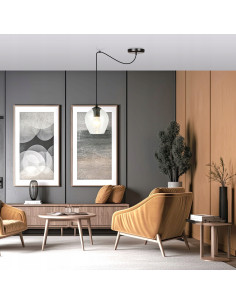 Lampa Wisząca LEVEL – Tulipanowy Design, Regulowana Wysokość, Szklane Klosze w Kolorach Czarnym i Bezbarwnym 2