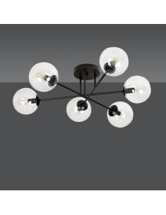 Lampa sufitowa BRENDI - elegancka szklana kula, 6 źródeł światła, minimalistyczny design do nowoczesnych wnętrz
