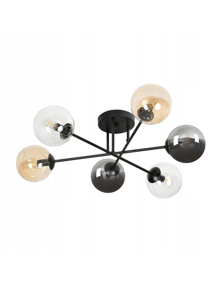 Lampa sufitowa BRENDI – elegancka lampa z kolorowymi kloszami do niskich pomieszczeń, idealna do każdego wnętrza