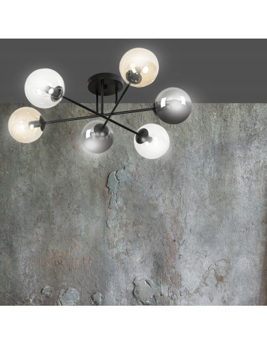 Lampa sufitowa BRENDI – elegancka lampa z kolorowymi kloszami do niskich pomieszczeń, idealna do każdego wnętrza