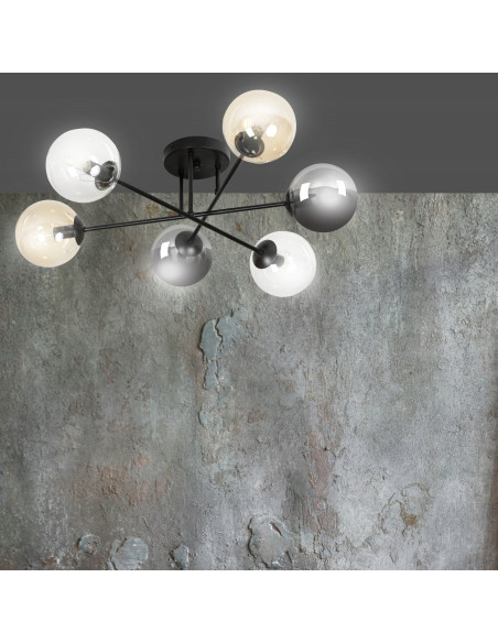 Lampa sufitowa BRENDI – elegancka lampa z kolorowymi kloszami do niskich pomieszczeń, idealna do każdego wnętrza