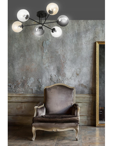 Lampa sufitowa BRENDI – elegancka lampa z kolorowymi kloszami do niskich pomieszczeń, idealna do każdego wnętrza