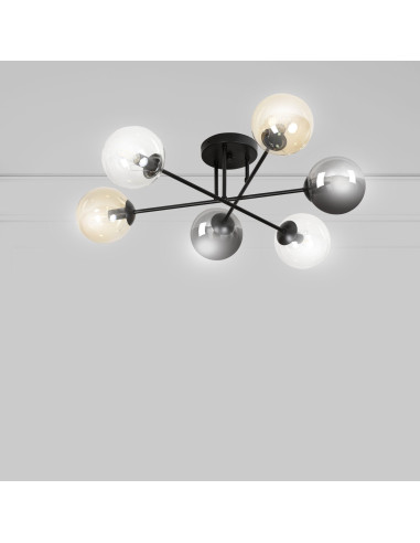 Lampa sufitowa BRENDI – elegancka lampa z kolorowymi kloszami do niskich pomieszczeń, idealna do każdego wnętrza