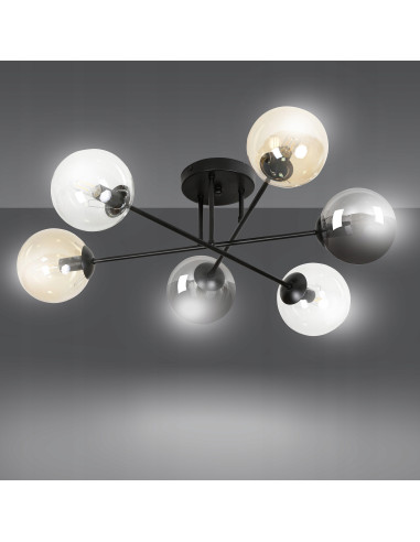 Lampa sufitowa BRENDI – elegancka lampa z kolorowymi kloszami do niskich pomieszczeń, idealna do każdego wnętrza