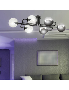 Lampa wisząca BRENDI - elegancka szklana kula w minimalistycznym stylu, czarna lub bezbarwna, idealna do każdego wnętrza.