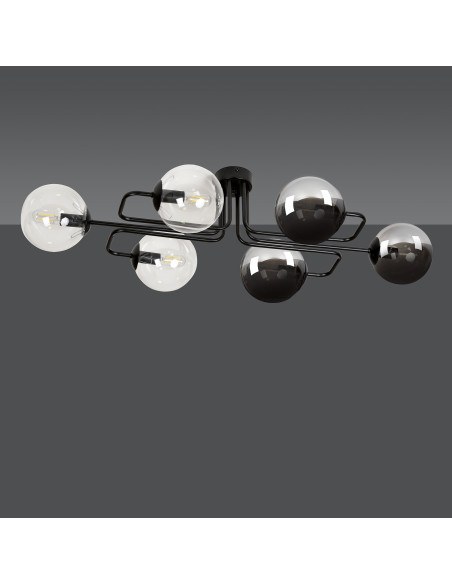 Lampa wisząca BRENDI - elegancka szklana kula w minimalistycznym stylu, czarna lub bezbarwna, idealna do każdego wnętrza.