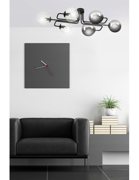 Lampa wisząca BRENDI - elegancka szklana kula w minimalistycznym stylu, czarna lub bezbarwna, idealna do każdego wnętrza.