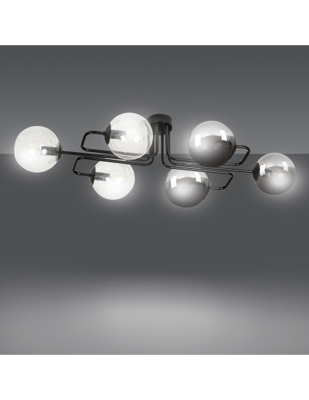 Lampa wisząca BRENDI - elegancka szklana kula w minimalistycznym stylu, czarna lub bezbarwna, idealna do każdego wnętrza.