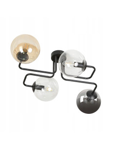 Lampa sufitowa BRENDI w eleganckim czarnym kolorze, 4-punktowa, nowoczesna, idealna do biur i stylowych wnętrz
