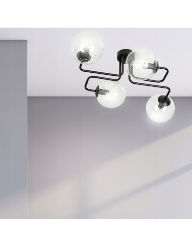 Plafon sufitowy BRENDI - Nowoczesna lampa z 4 źródłami światła, elegancki design do biura i wnętrz domowych