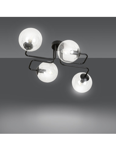 Plafon sufitowy BRENDI - Nowoczesna lampa z 4 źródłami światła, elegancki design do biura i wnętrz domowych