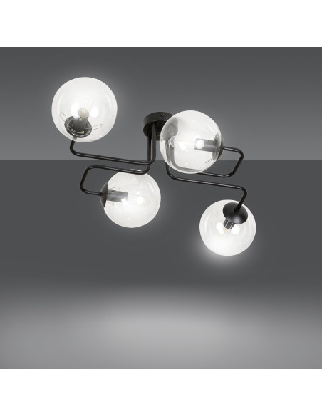 Plafon sufitowy BRENDI - Nowoczesna lampa z 4 źródłami światła, elegancki design do biura i wnętrz domowych