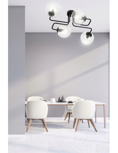 Plafon sufitowy BRENDI - Nowoczesna lampa z 4 źródłami światła, elegancki design do biura i wnętrz domowych