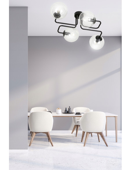 Plafon sufitowy BRENDI - Nowoczesna lampa z 4 źródłami światła, elegancki design do biura i wnętrz domowych