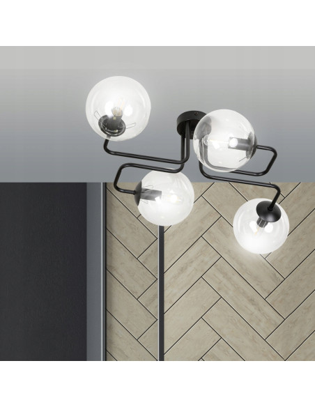 Plafon sufitowy BRENDI - Nowoczesna lampa z 4 źródłami światła, elegancki design do biura i wnętrz domowych