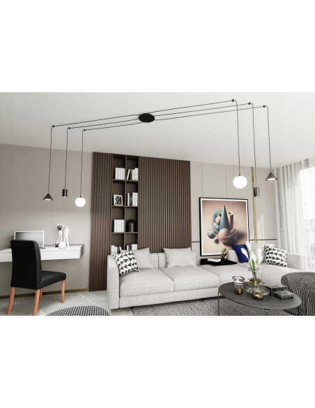 Lampa sufitowa FUJI z regulacją wysokości - nowoczesny design i minimalistyczny styl do jadalni, salonu i sypialni