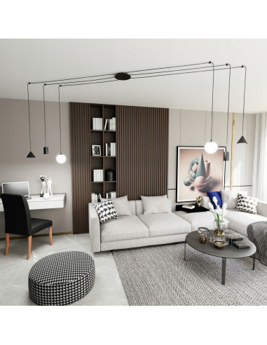 Lampa sufitowa FUJI z regulacją wysokości - nowoczesny design i minimalistyczny styl do jadalni, salonu i sypialni