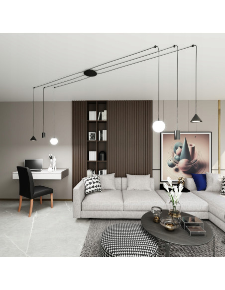 Lampa sufitowa FUJI z regulacją wysokości - nowoczesny design i minimalistyczny styl do jadalni, salonu i sypialni