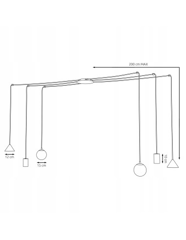 Lampa sufitowa FUJI z regulacją wysokości - nowoczesny design i minimalistyczny styl do jadalni, salonu i sypialni
