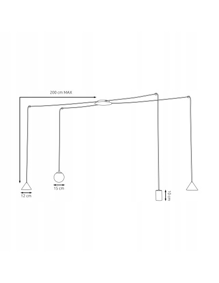 Nowoczesna lampa wisząca FUJI z regulowanymi złotymi kloszami – elegancja do jadalni i salonu.