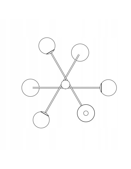 Żyrandol industrialny HERMES w formie kapelusika, czarny, 6 punktów świetlnych, elegancki metalowy design