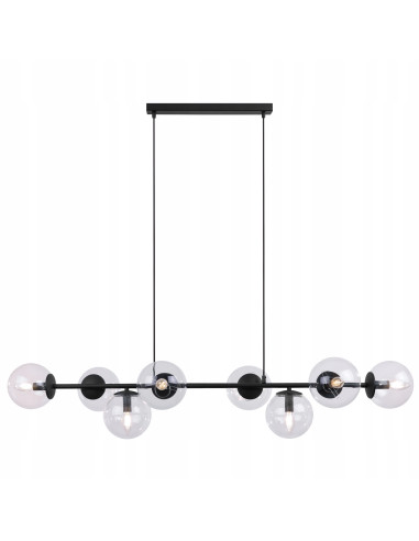 Lampa sufitowa Siena E14 czarna z bańkowymi kloszami - nowoczesne oświetlenie do biura i wnętrz domowych