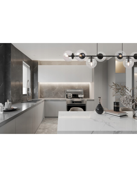 Lampa sufitowa Siena E14 czarna z bańkowymi kloszami - nowoczesne oświetlenie do biura i wnętrz domowych