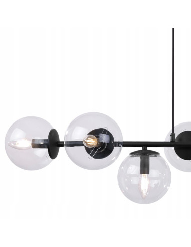 Lampa sufitowa Siena E14 czarna z bańkowymi kloszami - nowoczesne oświetlenie do biura i wnętrz domowych