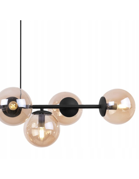 Lampa wisząca Siena 8-kloszowa w kolorze bursztynowym - eleganckie oświetlenie do jadalni i salonu