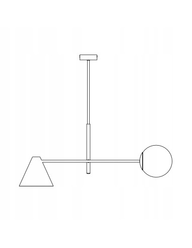 Żyrandol Hermes Asymetryczny - Nowoczesna Lampa z Metalowymi Kloszami do Eleganckich Wnętrz w Kolorze Czarnym