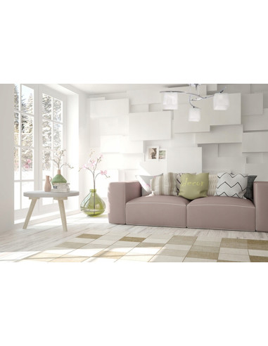 Nowoczesny plafon sufitowy Dasti 3 - srebrny, z 3 białymi kloszami, idealny do korytarza i różnych wnętrz