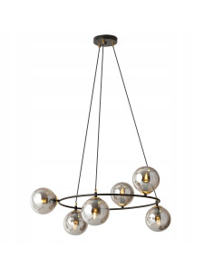 Lampa Wisząca Azura 6 - Nowoczesny Klosz z Dymionym Szkłem i Złotymi Akcentami do Eleganckich Wnętrz 2