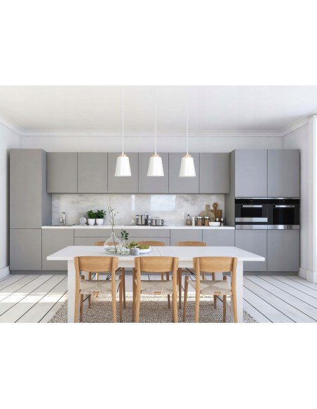 Lampa wisząca BOLERO 3 - elegancka, skandynawska lampa z metalowymi elementami i 3 punktami świetlnymi do wnętrz.