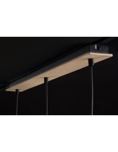 Lampa Wisząca BOLERO 3 BLACK w Stylu Skandynawskim z Regulacją Wysokości do Jadalni i Kuchni