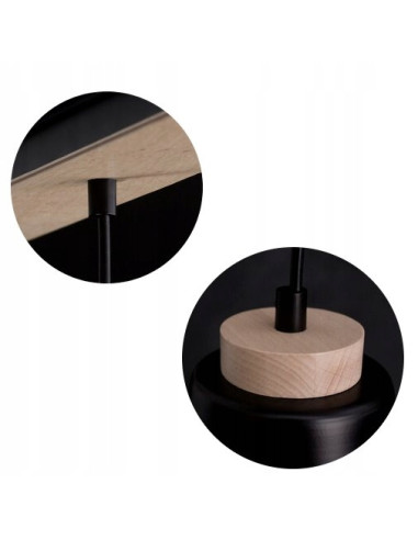 Lampa Wisząca BOLERO 3 BLACK w Stylu Skandynawskim z Regulacją Wysokości do Jadalni i Kuchni