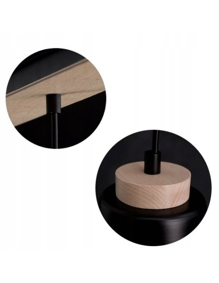 Lampa Wisząca BOLERO 3 BLACK w Stylu Skandynawskim z Regulacją Wysokości do Jadalni i Kuchni