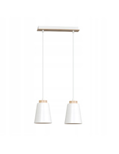 Lampa skandynawska BOLERO 2 - podwójne oświetlenie E27 do salonu, kuchni i biura z metalowymi kloszami