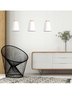 Lampa wisząca BOLERO w stylu skandynawskim z drewnianym akcentem - elegancja do restauracji i wnętrz domowych 2