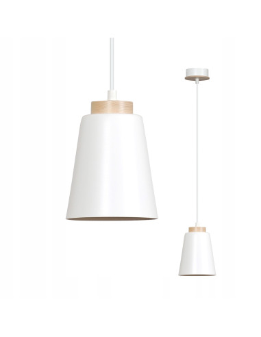 Lampa wisząca BOLERO w stylu skandynawskim z drewnianym akcentem - elegancja do restauracji i wnętrz domowych