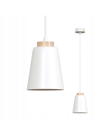 Lampa wisząca BOLERO w stylu skandynawskim z drewnianym akcentem - elegancja do restauracji i wnętrz domowych