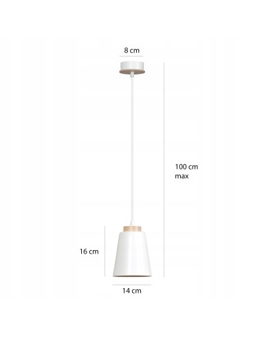 Lampa wisząca BOLERO w stylu skandynawskim z drewnianym akcentem - elegancja do restauracji i wnętrz domowych